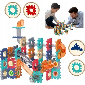 ostatní stavebnice STAVEBNÍ STAVEBNICE MRAMOROVÁ DRÁHA PUZZLE VAFLE SADA DO PLÁNEVÉHO SÁLU 125 DÍLŮ