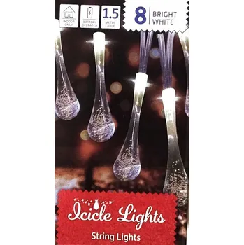 Vánoční dekorace Světelný řetěz 150 cm na baterie bílý