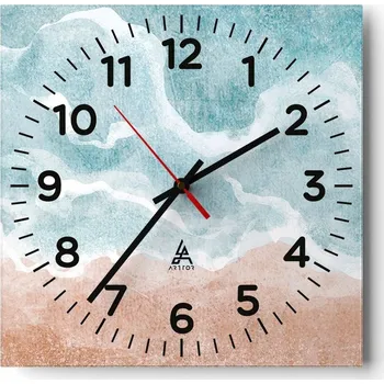 Hodiny Nástěnné hodiny do obýváku 40x40 Pláž Tiché Skleněné hodiny Stylové