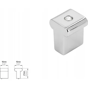 Nábytkové kování Nábytková úchytka SIRO 2036-16ZN1J3 chrom lesklý/SWAROVSKI