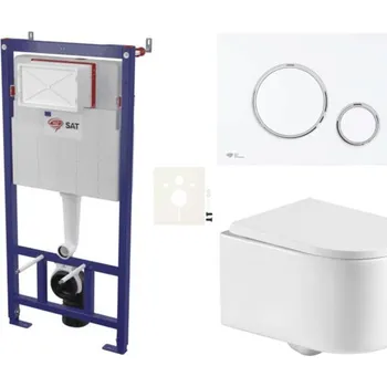 Klozet Závěsný wc set do lehkých stěn / předstěnová SAT SIKOSSTOR7276K
