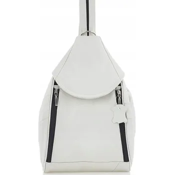 Městský batoh Dámský Batoh z pravé OVČÍ kůže Elegantní Bílý Rene Belveder