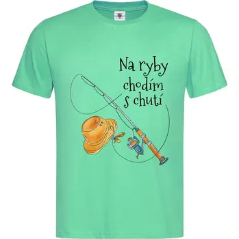 Pánské tričko Tričko Na ryby chodím s chutí Druh: Pánské, Barva: Světle Zelená, Velikost: S