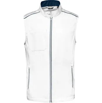WK. Designed to Work Pánská slabší pracovní vesta Day-to-Day WK6148 Barva: Bílá - Modrá námořní, Velikost: XXL