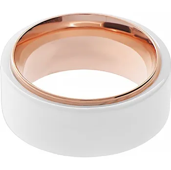 Souprava šperků MPM Unisex snubní keramický prsten 6581 (velikost 60-61) - bílorůžové barvy