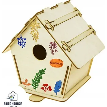Hnízdní budka Dřevěná ptačí budka k sestavení (DIY) PLESZKA – Závěsný domeček, zimní krmítko