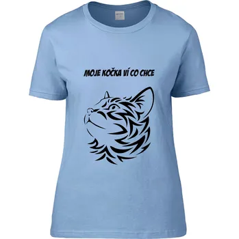 Pánské tričko Tričko Moje kočka ví co chce Druh: Pánské, Barva: Šedá, Velikost: S