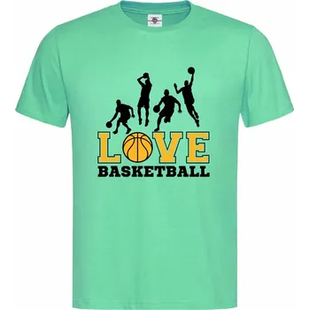 Pánské tričko Tričko Love basketball Druh: Pánské, Barva: Světle Zelená, Velikost: XL