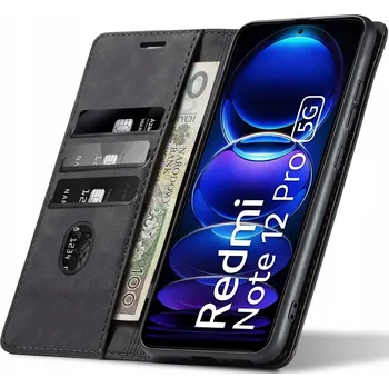 Pouzdro na mobilní telefon Flipové pouzdro Nela-Styl pro Xiaomi Redmi Note 12 Pro 5G, černé