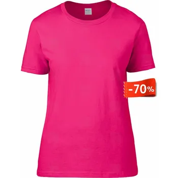 Dámská móda Dámské Tričko | Gildan Euro Fit Premium Heliconia Druh: Dámské, Barva: Fialově rudá, Velikost: S