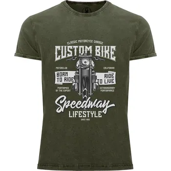 Pánské tričko Tričko Custom Bike Druh: Pánské, Barva: Army žíhaná, Velikost: S