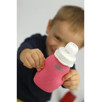 DOMKY Plnitelná silikonová kapsička na jídlo růžová 180 ml