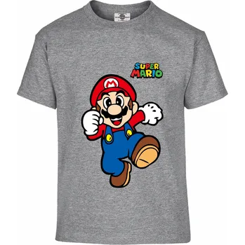 Chlapecké tričko Tričko Super Mario Druh: Dětské, Barva: Šedá, Velikost: 158-XL
