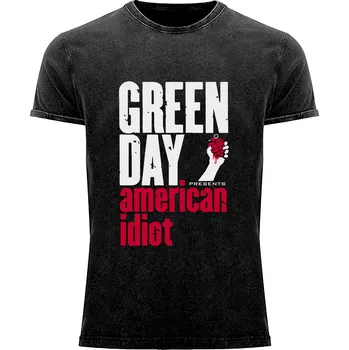 Pánské tričko Tričko Green Day | American Idiot Druh: Pánské, Barva: Černá žíhaná, Velikost: S