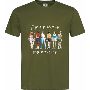 Pánské oblečení Tričko Stranger Things | Friends Dont Lie Druh: Pánské, Barva: Khaki, Velikost: M
