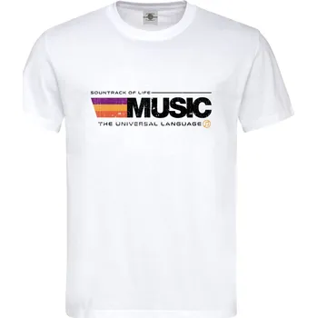 Pánské tričko Tričko Music | The Universal Language Druh: Pánské, Barva: Bílá, Velikost: L