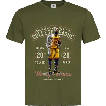 Pánská móda Tričko College League Druh: Pánské, Barva: Khaki, Velikost: XL