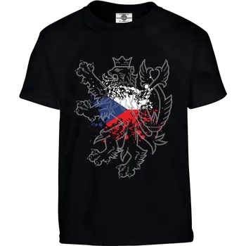 Pánské tričko Tričko Česko Druh: Dětské, Barva: Černá, Velikost: 146-L
