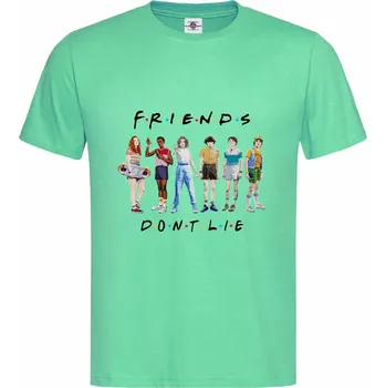 Pánské tričko Tričko Stranger Things | Friends Dont Lie Druh: Pánské, Barva: Světle Zelená, Velikost: L