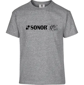 Pánské tričko Tričko Sonor drums Druh: Dětské, Barva: Šedá, Velikost: 110-XS