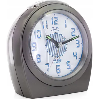 Budík BUDÍK JVD SRP910.15 ŠEDÝ S ALARMEM, OPAKOVANÝM BUZENÍM A PODSVÍCENÍM