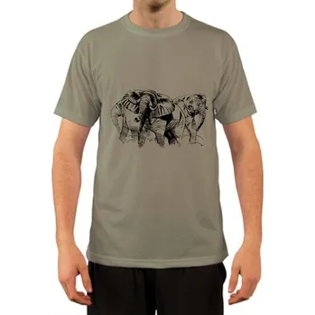 Tričko s krátkým rukávem Unisex - potisk motivu stádo slonů, Velikost xxxxxxl, Varianta Tričko s krátkým rukávem Unisex - béžová
