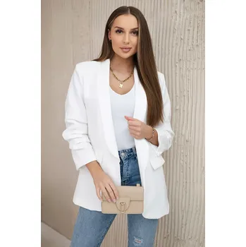 Kesi Włoski Sako s klopami elegantní ecru Kesi Włoski bílá 3226368