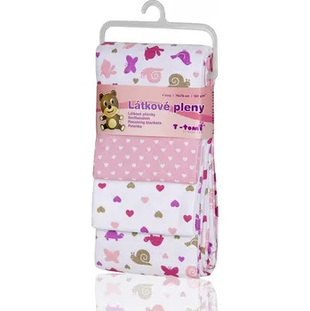 látková plena T-Tomi Látkové pleny, růžoví šneci, 76 x 76 cm