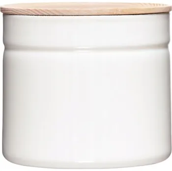Dóza na potraviny Riess - Nádoba s dřevěným víkem 1,3 l, čistě bílá
