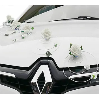 Obraz Dekorace na auto – květiny bílé