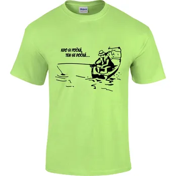 Pánská móda Tričko Kdo si počká, ten se dočká... Druh: Pánské, Barva: Khaki, Velikost: XL