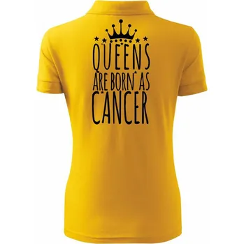 Queens are born as Cancer - Rak - Polokošile dámská Pique Polo - S ( Žlutá )