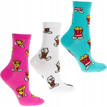 Pánské ponožky Ponožky Dámské Bavlněné Fast Food 3-PÁRY Barevné 38-41
