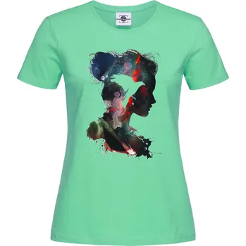 Dámské tričko Tričko Abstract Women Druh: Dámské, Barva: Světle Zelená, Velikost: XL