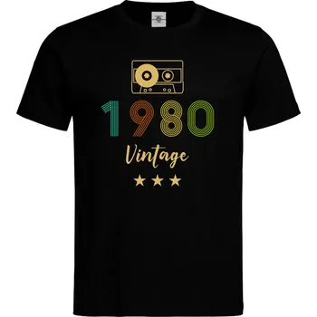 Pánské tričko Tričko 1980 Druh: Dětské, Barva: Černá, Velikost: 134-M