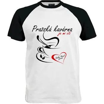 Pánské tričko Tričko Pražská kavárna | Je mi ctí Druh: Pánské, Barva: Černo | Bílá, Velikost: M