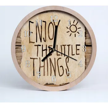 Hodiny Dřevěné nástěnné hodiny Tichý pocit radosti Kuchyně