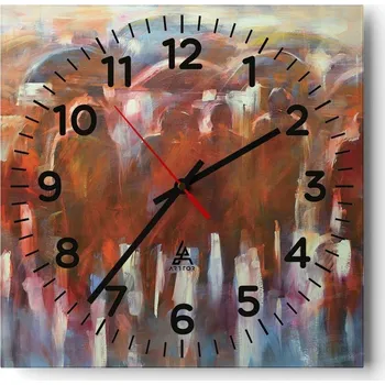 Hodiny Kuchyňské nástěnné hodiny 30x30 Lidé Skleněné hodiny do obýváku Moderní Tiché