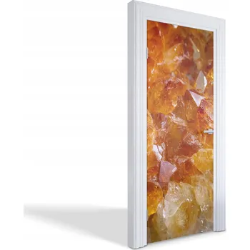 Fototapeta Samolepka s dekorativním potiskem na dveře Oranžové krystaly 75x205 cm