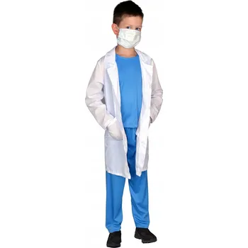 Karnevalový kostým Kostým Lékaře Doktor Plášť 120-130 cm.