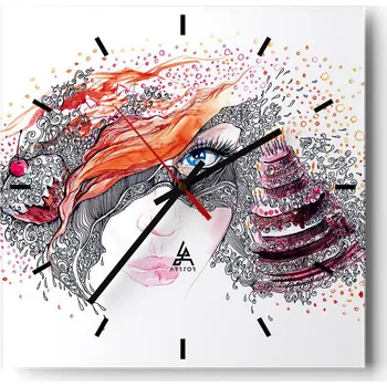 Hodiny Velké nástěnné hodiny 40x40 Abstrakce Skleněné tiché hodiny