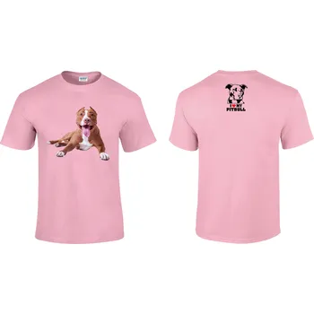 Pánská móda Tričko I Love My Pitbull Druh: Dětské, Barva: Růžová, Velikost: 158-XL