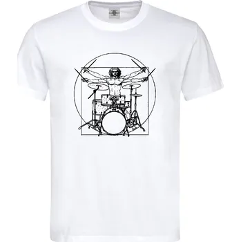 Pánské tričko Tričko Vitruviánský muž za bicíma Druh: Pánské, Barva: Bílá, Velikost: M