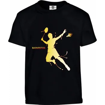 Pánské tričko Tričko Badminton Druh: Dětské, Barva: Černá, Velikost: 122-S