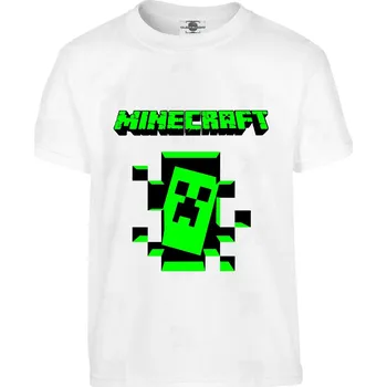 Chlapecké tričko Tričko Minecraft Druh: Dětské, Barva: Bílá, Velikost: 146-L