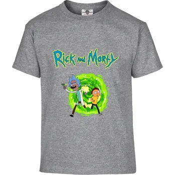 Pánské tričko Tričko Rick And Morty Druh: Dětské, Barva: Šedá, Velikost: 122-S