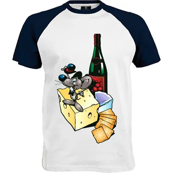 Pánské tričko Tričko Myšák s vínem Druh: Pánské, Barva: Navy | Bílá, Velikost: L