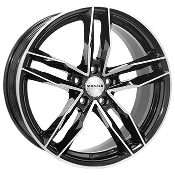 Alu kolo Alu kola MONACO WHEELS RR8M, 18x8 5x112 ET30, černá lesklá + leštění
