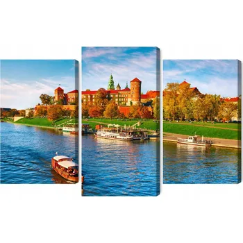 Obraz Vícedílný obraz Královský hrad Wawel v Krakově, Panoramatický pohled