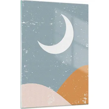 Obraz Obraz na skle do obýváku ložnice 50x70 měsíc foto obrazy na zeď sklo